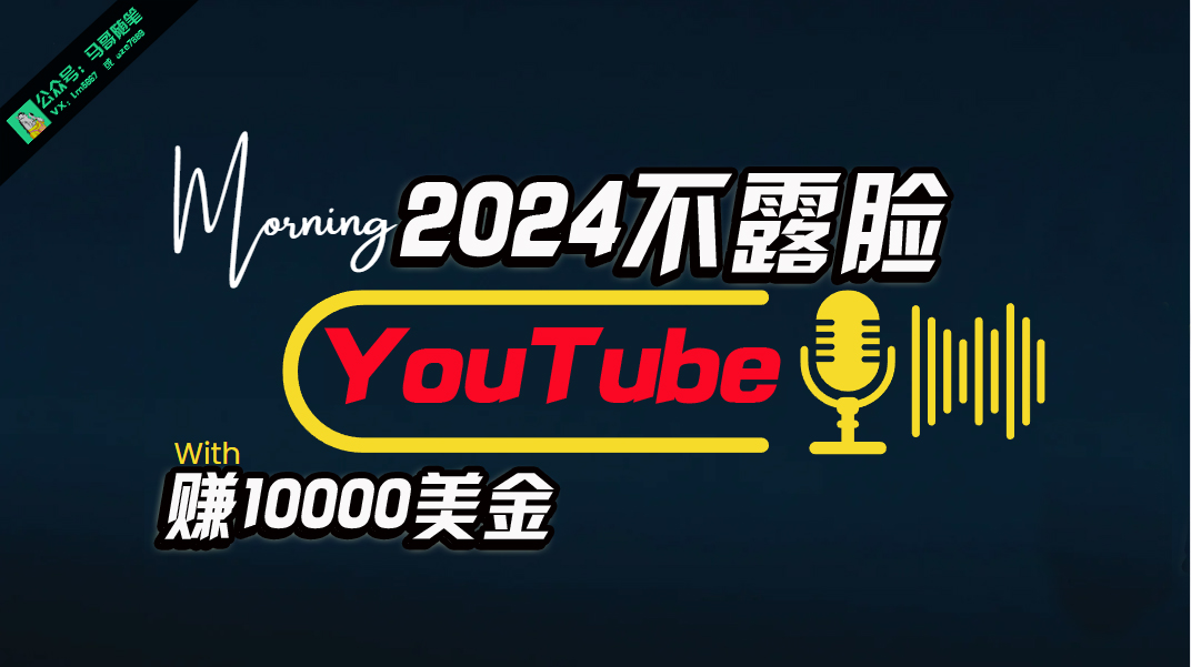 （10348期）AI做不露脸YouTube赚$10000月，傻瓜式操作，小白可做，简单粗暴-117资源网