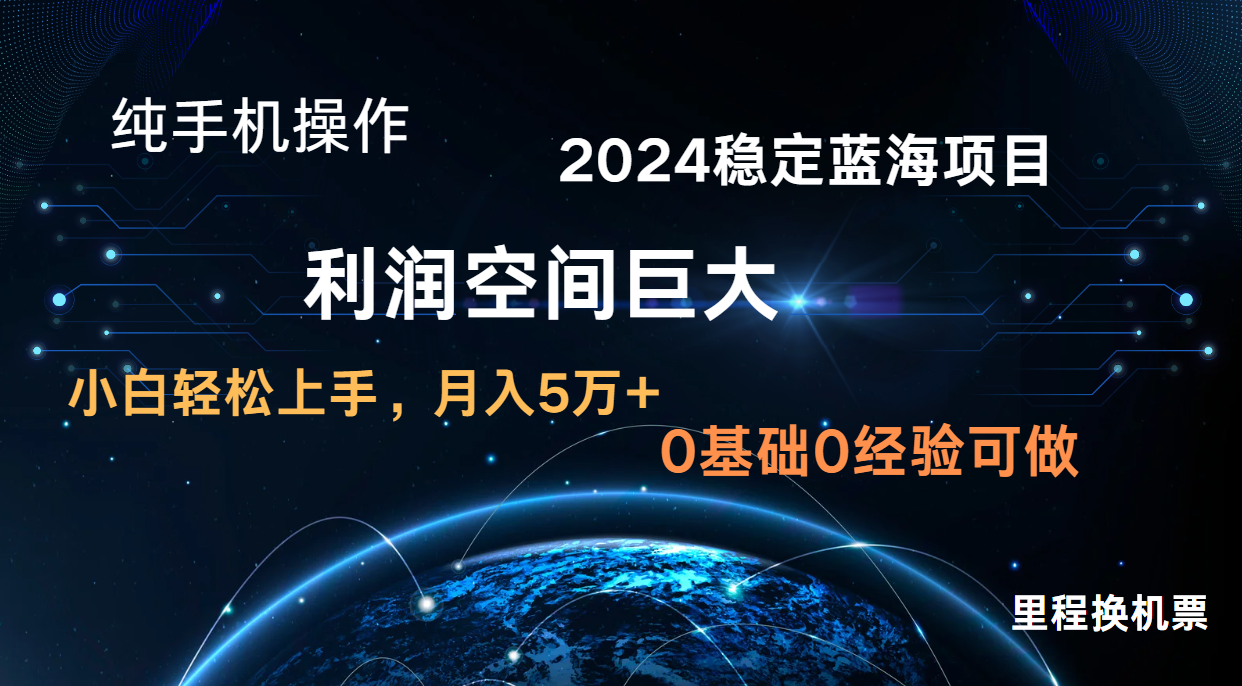 2024新蓝海项目 无门槛高利润长期稳定  纯手机操作 单日收益3000+ 小白当天上手-117资源网