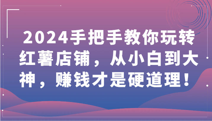 2024手把手教你玩转红薯店铺，从小白到大神，赚钱才是硬道理！-117资源网