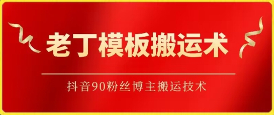 老丁模板搬运术：抖音90万粉丝博主搬运技术-117资源网