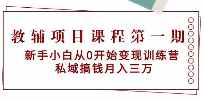 教辅项目课程第一期：新手小白从0开始变现训练营 私域搞钱月入三万-117资源网