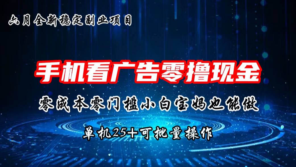 六月新项目，单机撸现金，单机20+，零成本零门槛，可批量操作-117资源网