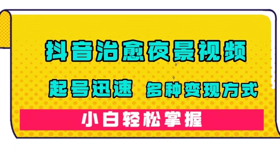 抖音治愈系夜景视频，起号迅速，多种变现方式，小白轻松掌握（附120G素材）-117资源网