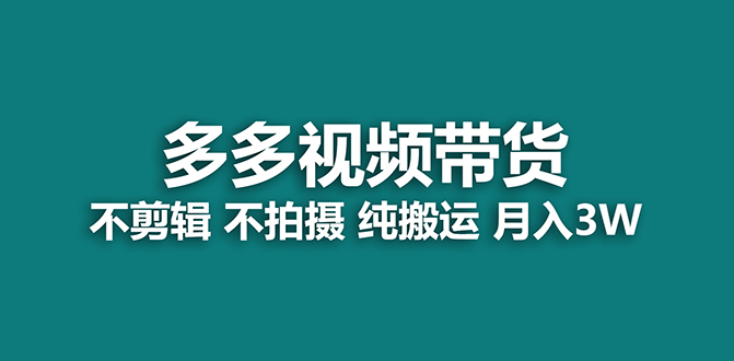 【蓝海项目】多多视频带货，纯搬运一个月搞了5w佣金，小白也能操作【揭秘】-117资源网