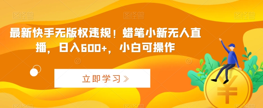 最新快手无版权违规！蜡笔小新无人直播，日入600+，小白可操作-117资源网