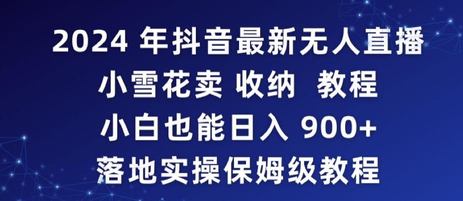 2024年抖音最新无人直播小雪花卖收纳教程，小白也能日入900+落地实操保姆级教程-117资源网