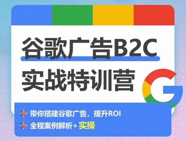 谷歌广告B2C实战特训营，500+谷歌账户总结经验，实战演示如何从0-1搭建广告账户-117资源网