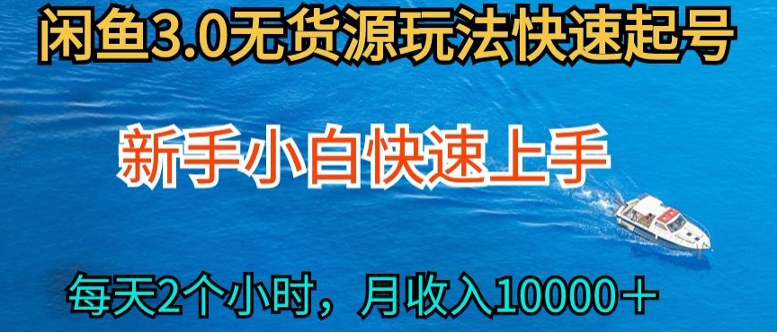 2024最新闲鱼无货源玩法，从0开始小白快手上手，每天2小时月收入过万-117资源网