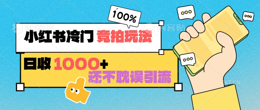 小红书冷门 竞拍玩法 日收1000+ 不耽误引流 可以做店铺 可以做私域-117资源网