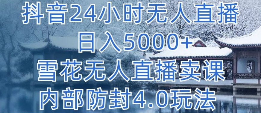 抖音24小时无人直播 日入5000+，雪花无人直播卖课，内部防封4.0玩法-117资源网