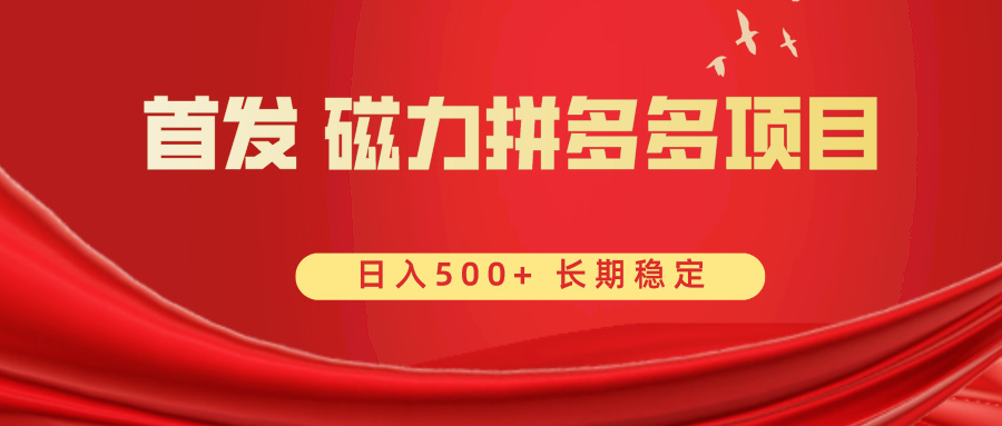 首发 磁力拼多多自撸 日入500+-117资源网