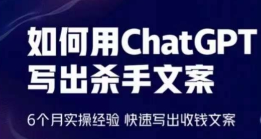 如何用ChatGPT写出杀手文案，6个月实操经验，快速写出收钱文案-117资源网