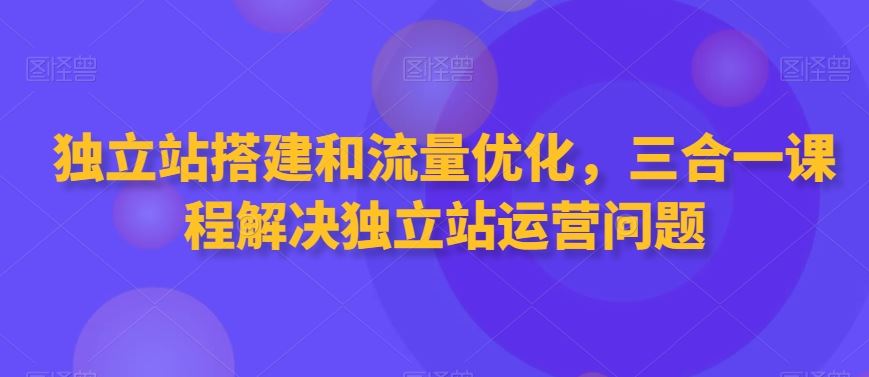 独立站搭建和流量优化，三合一课程解决独立站运营问题-117资源网