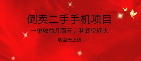 倒卖二手手机项目，一单收益几百元，利润空间大，收益高，收益无上线-117资源网