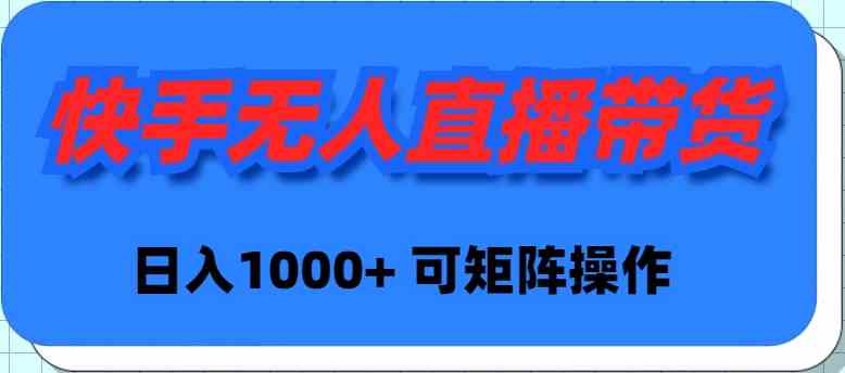 （9542期）快手无人直播带货，新手日入1000+ 可矩阵操作-117资源网