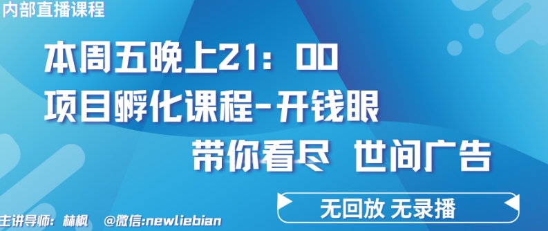 4.26日内部回放课程《项目孵化-开钱眼》赚钱的底层逻辑-117资源网