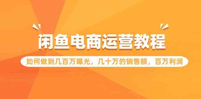 （9560期）闲鱼电商运营教程：如何做到几百万曝光，几十万的销售额，百万利润.-117资源网