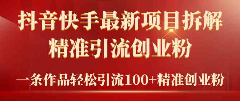 （9447期）2024年抖音快手最新项目拆解视频引流创业粉，一天轻松引流精准创业粉100+-117资源网