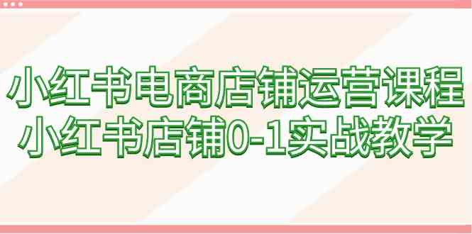 （9249期）小红书电商店铺运营课程，小红书店铺0-1实战教学（60节课）-117资源网