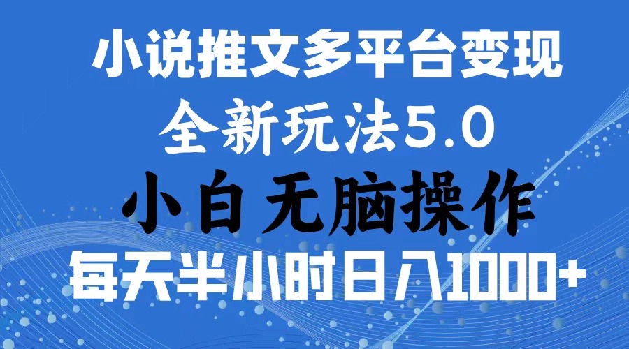 2024年6月份一件分发加持小说推文暴力玩法 新手小白无脑操作日入1000+-117资源网