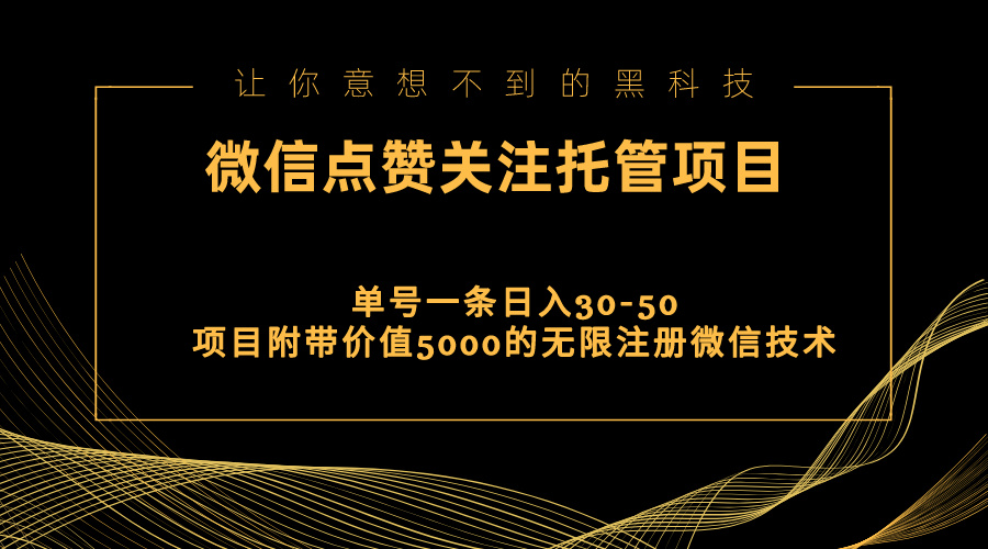 视频号托管点赞关注，单微信30-50元，附带价值5000无限注册微信技术-117资源网