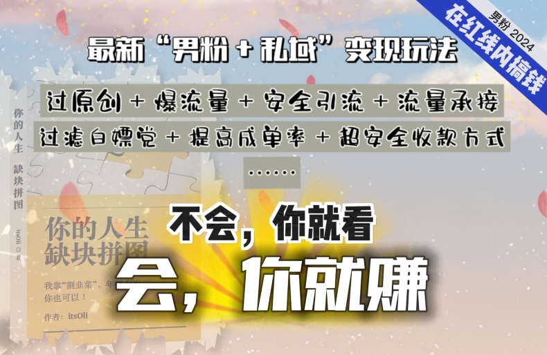 2024，“男粉+私域”还是最耐造、最赚、最轻松、最愉快的变现方式-117资源网