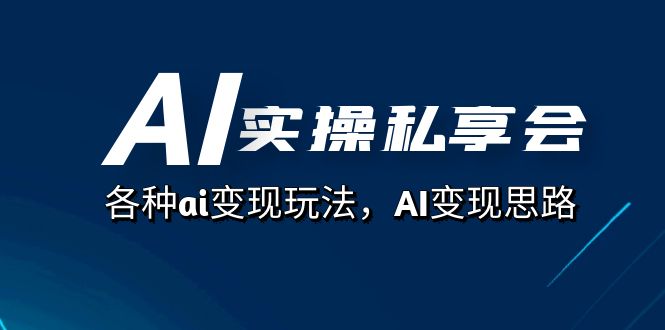 AI实操私享会，各种ai变现玩法，AI变现思路（67节课）-117资源网