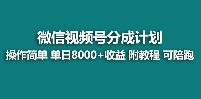 【蓝海项目】视频号分成计划最新玩法，单天收益8000+，附玩法教程-117资源网