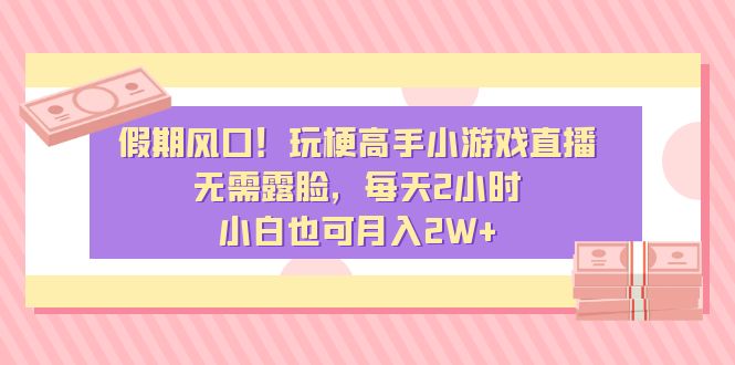 假期风口！玩梗高手小游戏直播，无需露脸，每天2小时，小白也可月入2W+-117资源网