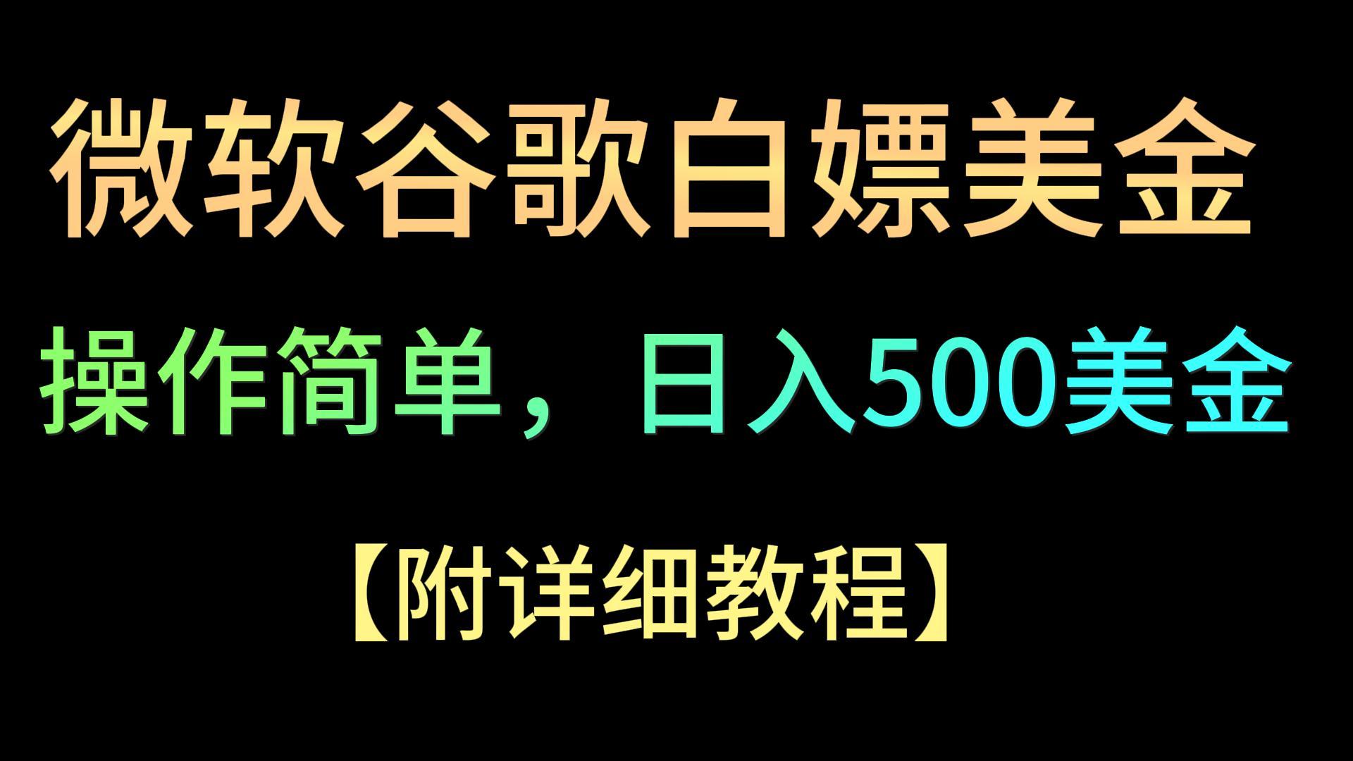 微软谷歌项目3.0，轻松日赚500+美金，操作简单，小白也可轻松入手！-117资源网