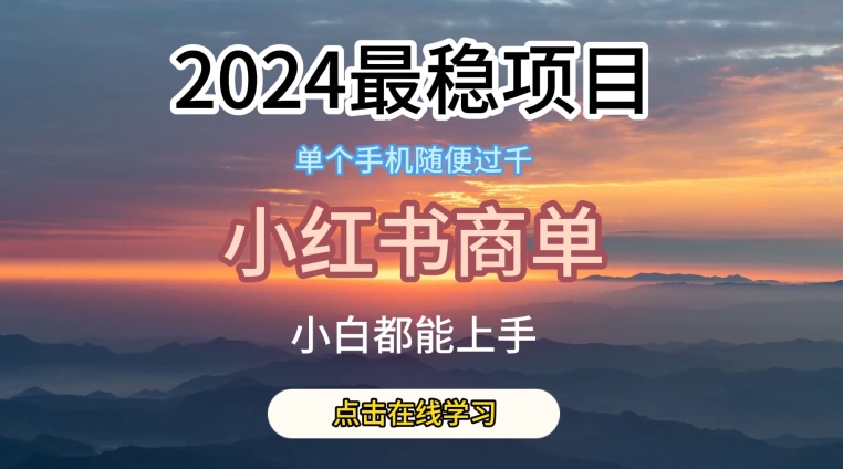 2024最稳蓝海项目，小红书商单项目，没有之一-117资源网