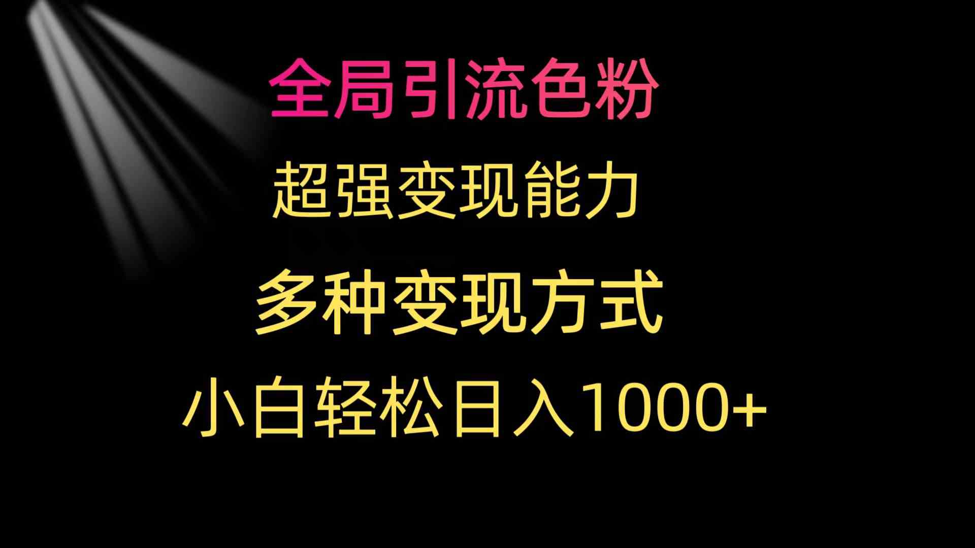 （9680期）全局引流色粉 超强变现能力 多种变现方式 小白轻松日入1000+-117资源网