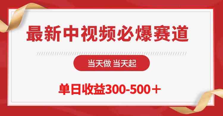 （10105期）最新中视频必爆赛道，当天做当天起，单日收益300-500＋！-117资源网