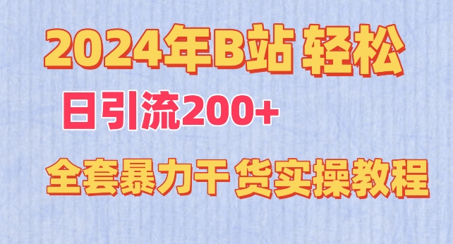 2024年B站轻松日引流200+的全套暴力干货实操教程-117资源网