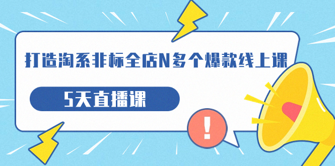 打造-淘系-非标全店N多个爆款线上课，5天直播课（19期）-117资源网