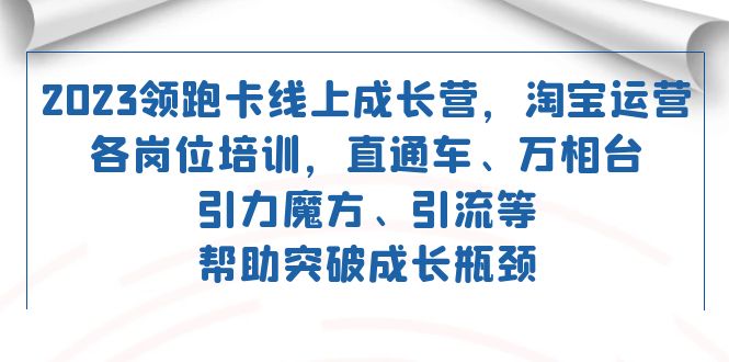 2023领跑·卡 线上成长营 淘宝运营各岗位培训 直通车 万相台 引力魔方 引流-117资源网