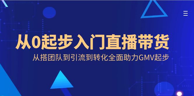 从0起步入门直播带货，从搭团队到引流到转化全面助力GMV起步-117资源网