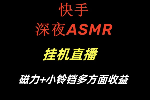 快手深夜ASMR挂机直播磁力+小铃铛多方面收益-117资源网