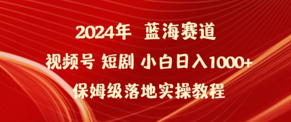 2024年视频号短剧新玩法小白日入1000+保姆级落地实操教程-117资源网