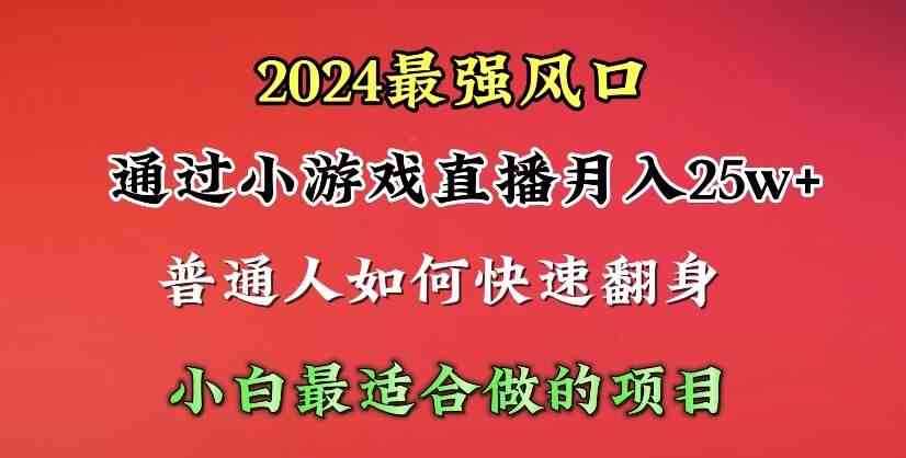 （10020期）2024年最强风口，通过小游戏直播月入25w+单日收益5000+小白最适合做的项目-117资源网