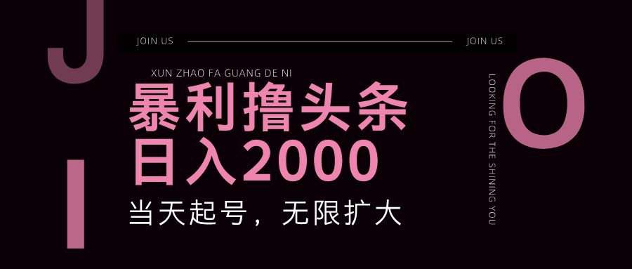 暴力撸头条，单号日入2000+，可无限扩大-117资源网