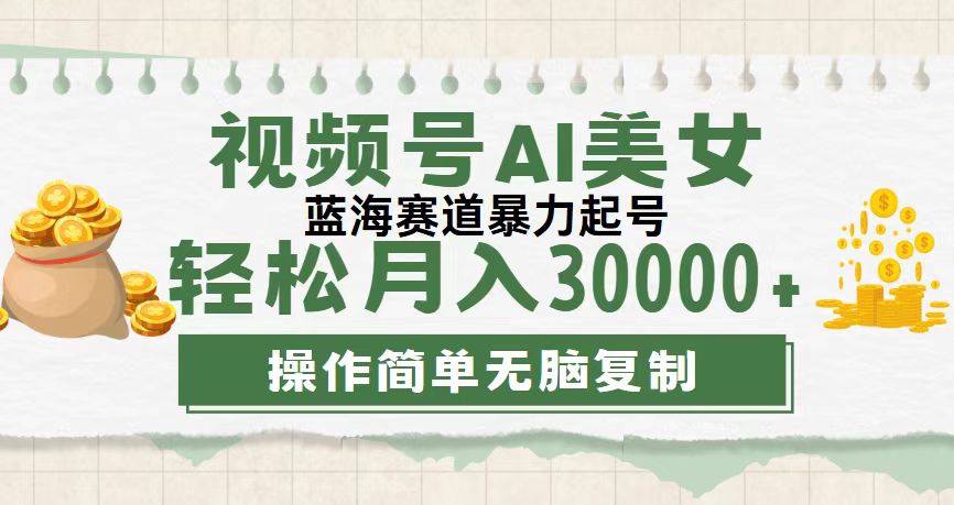 视频号AI美女跳舞，轻松月入30000+，蓝海赛道，流量池巨大，起号猛-117资源网