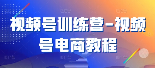 视频号训练营-视频号电商教程-117资源网