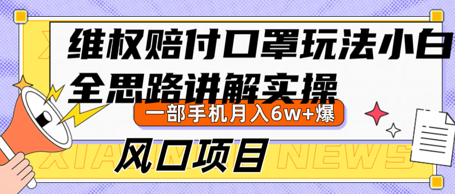 维权赔付口罩玩法，小白也能月入6w+，风口项目实操-117资源网