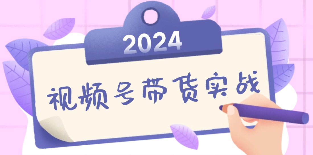 2024视频号最新带货实战课：无人直播/书单号卖货/个人IP口播 (附资料素材-117资源网