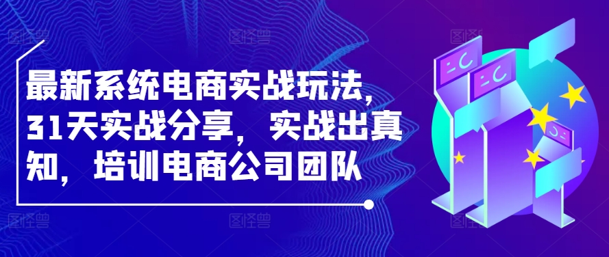 最新系统电商实战玩法，31天实战分享，实战出真知，培训电商公司团队-117资源网