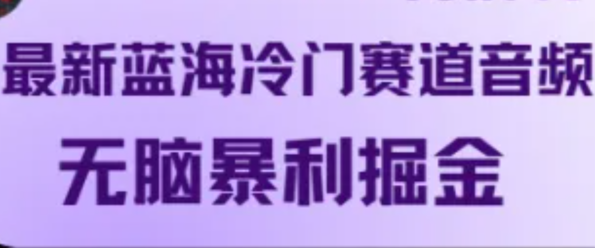 最新蓝海冷门赛道音频，无脑暴利掘金-117资源网