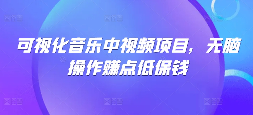 可视化音乐中视频项目，无脑操作赚点低保钱-117资源网