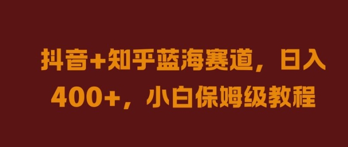 抖音+知乎蓝海赛道，日入几张，小白保姆级教程【揭秘】-117资源网