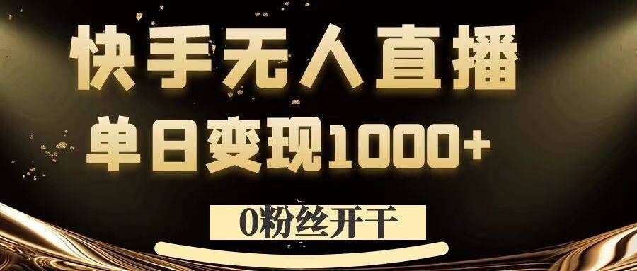 0粉丝开干，快手无人直播，单日变现1k+【揭秘】-117资源网